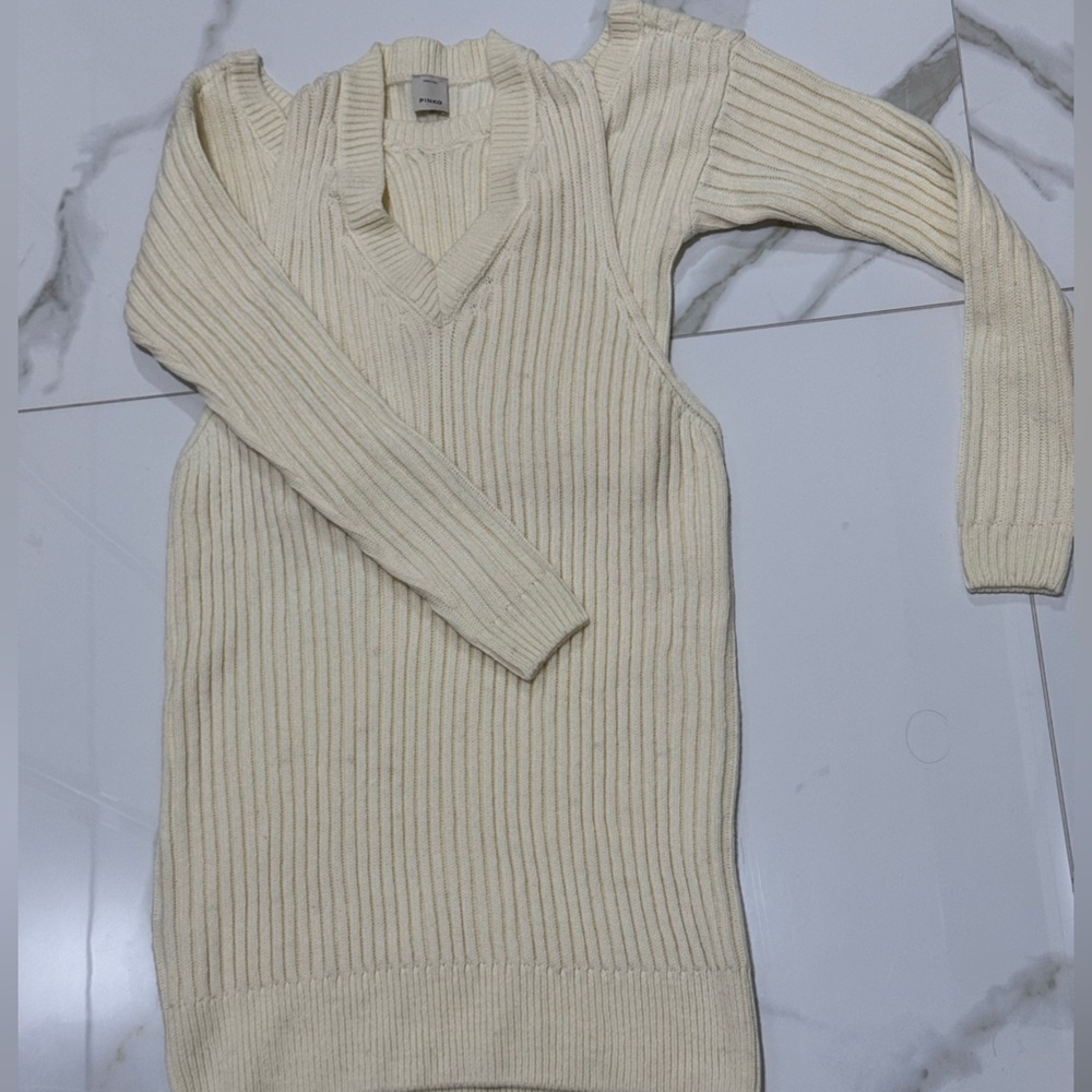 PINKO Sweater Dress with cut out shoulders - Picture 4 of 8